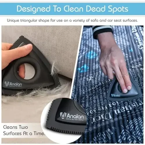 Analan Mini Pet Avtomobil detallari uchun soch oluvchi, Avtomobil salonidagi gilam it sochlarini tozalash, Avtomobil detallari uchun uchburchak it sochlarini tozalash, divan, mebel, tuklar, gilam (o'rmon yashil) - 3