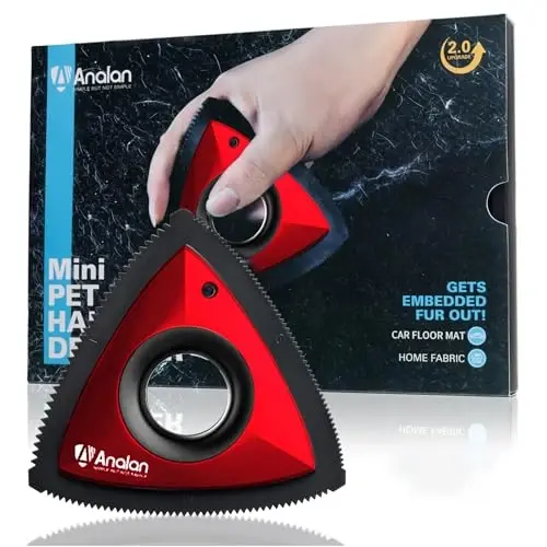 Analan Mini Pet Avtomobil Detallari uchun Soch Tоzalagich, Avtomobil Ichki uchun Gilam It Soch Tоzalagich, Avtomobil Detallari uchun Uchburchak It Soch Tоzalagich, Divan, Mebel, Tovit, Gilam (Ruby Red) - 1