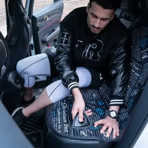 Analan Mini Pet Hair Remover for Car Detailing Supplies, Carpet Dog Hair Remover for Car Interior, Triangle Dog Hair Remover for Auto Detailing, Couch, Furniture, Lint, Carpet (Ruby Red) - 6