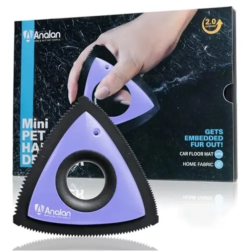 Analan Mini Pet Soch Tozalagichi Avtomobil Detallari uchun, Gilam It Soch Tozalagichi Avtomobil Ichki Qismi uchun, Uchburchak It Soch Tozalagichi Avto Detallari, Divan, Mebel, Tola, Gilam (Binafsha) 