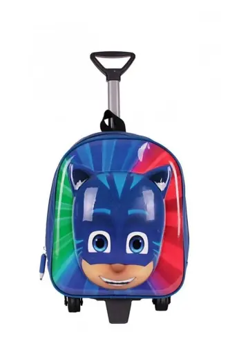 Anaokulu Kreş Çocuk Valiz Sırt Çantası Çekçekli Pijamaskeliler Sırt Çanta - Yeşil - SHOPIOLOG (1)
