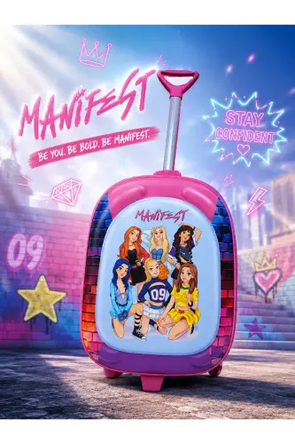 Anaokulu Kreş Çocuk Valiz Sırt Çantası Çekçekli Tekerlekli - BeYou Be Bold Be Manifest - 4