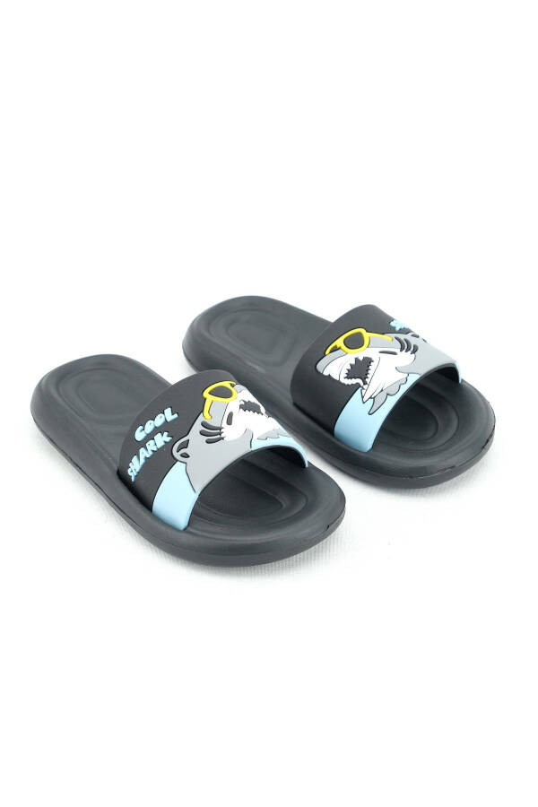 Anatomical Base Non-Slip Base Pool Sea Home Street Children Slippers (Shark Pattern) - 3