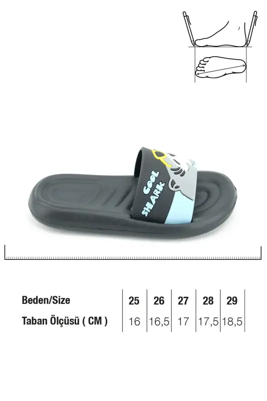 Anatomical Base Non-Slip Base Pool Sea Home Street Children Slippers (Shark Pattern) - 5