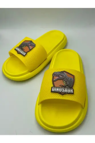 Anatomical Base Non-Slip Base Pool Sea Home Street Kids Slippers (Dinosaur Patterned) - 5