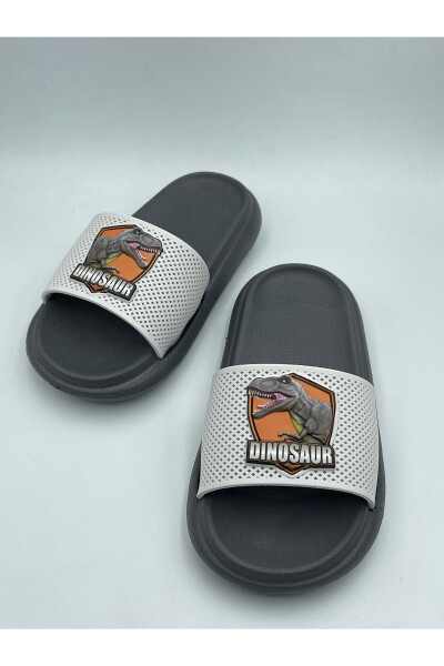 Anatomical Sole Non-Slip Pool Beach Home Street Kids Slippers (Dinosaur Pattern) - 33