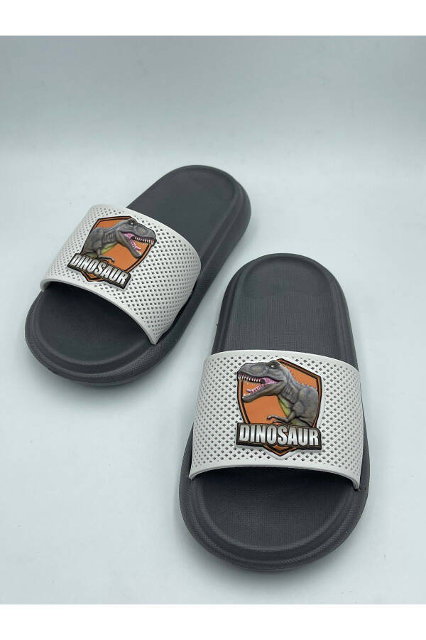 Anatomical Sole Non-Slip Pool Beach Home Street Kids Slippers (Dinosaur Pattern) - 9