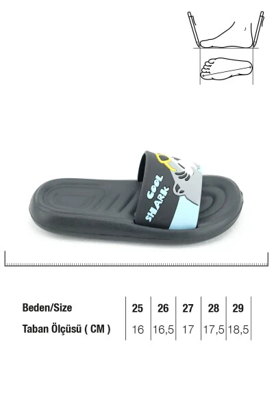 Анатомическая подошва противоскользящая подошва бассейн море дом улица детские тапочки (акулий рисунок) - 5
