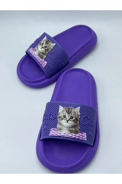 ANATOMİK TABAN KAYDIRMAZ TABAN HAVUZ DENİZ EV SOKAK ÇOCUK TERLİK-LİLA - Modazone