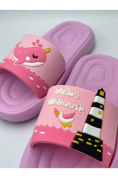 ANATOMİK TABAN KAYDIRMAZ TABAN HAVUZ DENİZ EV SOKAK ÇOCUK TERLİK-PEMBE - Modazone (1)