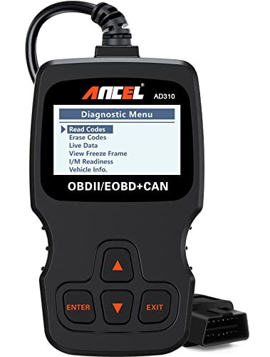 Ancel AD310 Classic Enhanced Universal OBD II Scanner Считыватель кодов неисправностей двигателя автомобиля CAN Диагностический сканер, Чтение и очистка кодов ошибок для автомобилей с протоколом OBD2 1996 года выпуска или новее (черный) - 4