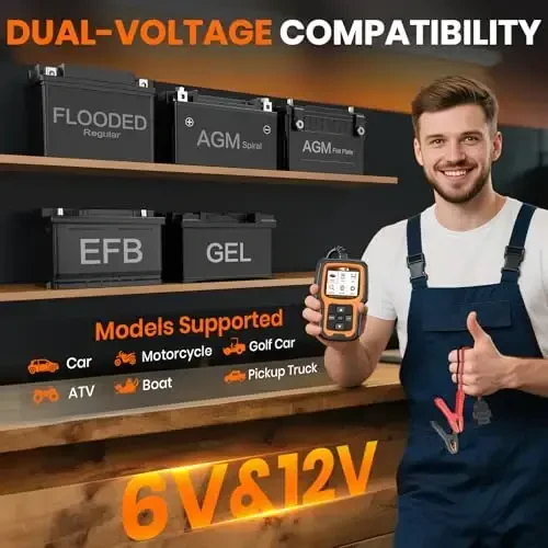 ANCEL AD410 PRO OBD2 Scanner and Battery Tester,2-in-1 Car Diagnostic Tool,Check Engine Light,EVAP Test,Live Data,6V/12V Battery Analyzer with Cranking & Charging System Test for Car Motorcycle - 6