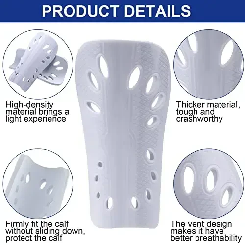 ANCIRS 2 Pair Soccer Shin Guards for Youth, Breathable Shin Guard Sleeves for Football Games, Protective EVA Cushion for Youth Men & Women - 4