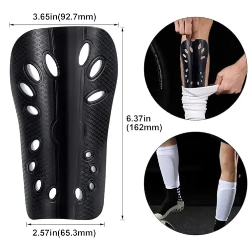 ANCIRS 2 Pair Soccer Shin Guards for Youth, Breathable Shin Guard Sleeves for Football Games, Protective EVA Cushion for Youth Men & Women - ANCIRS (1)