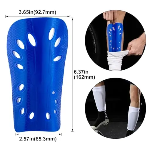 ANCIRS 2 Pair Soccer Shin Guards for Youth, Breathable Shin Guard Sleeves for Football Games, Protective EVA Cushion for Youth Men & Women - ANCIRS (1)