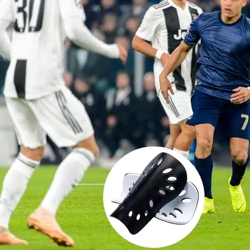 ANCIRS 2 Pair Soccer Shin Guards for Youth, Breathable Shin Guard Sleeves for Football Games, Protective EVA Cushion for Youth Men & Women - 5