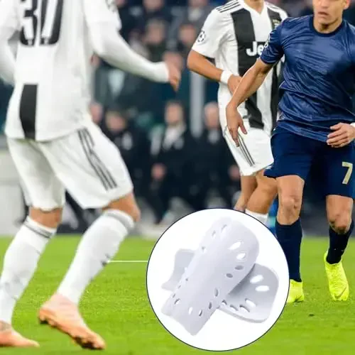 ANCIRS 2 Pair Soccer Shin Guards for Youth, Breathable Shin Guard Sleeves for Football Games, Protective EVA Cushion for Youth Men & Women - 5