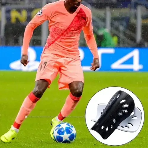 ANCIRS 2 Pair Soccer Shin Guards for Youth, Breathable Shin Guard Sleeves for Football Games, Protective EVA Cushion for Youth Men & Women - 6