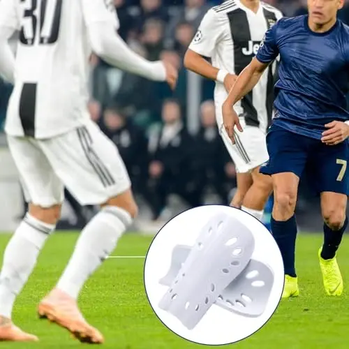 ANCIRS 2 Pair Soccer Shin Guards for Youth, Breathable Shin Guard Sleeves for Football Games, Protective EVA Cushion for Youth Men & Women - 5