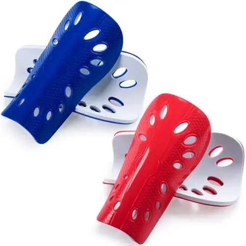 ANCIRS 2 Pair Soccer Shin Guards for Youth, Breathable Shin Guard Sleeves for Football Games, Protective EVA Cushion for Youth Men & Women - ANCIRS