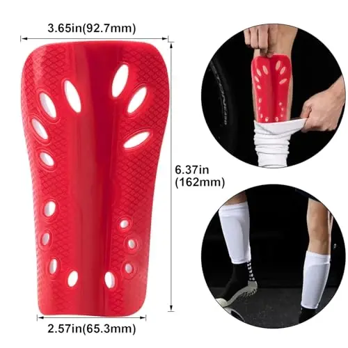 ANCIRS 2 Pair Soccer Shin Guards for Youth, Breathable Shin Guard Sleeves for Football Games, Protective EVA Cushion for Youth Men & Women - 2