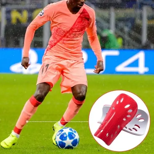 ANCIRS 2 Pair Soccer Shin Guards for Youth, Breathable Shin Guard Sleeves for Football Games, Protective EVA Cushion for Youth Men & Women - 6