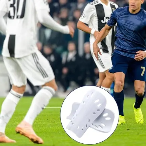 ANCIRS 2 Pair Soccer Shin Guards for Youth, Breathable Shin Guard Sleeves for Football Games, Protective EVA Cushion for Youth Men & Women - 5