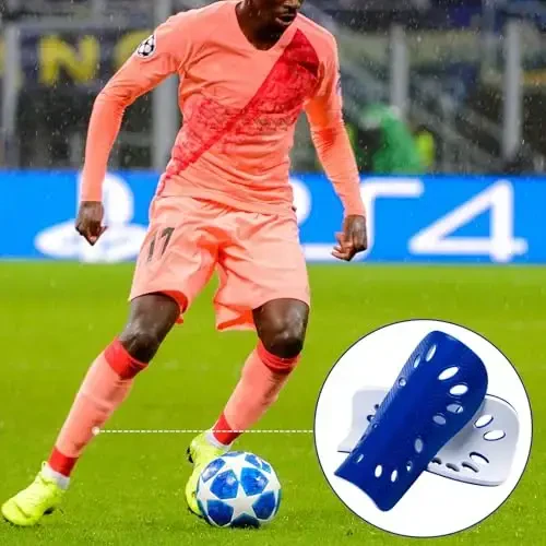 ANCIRS 2 Pair Soccer Shin Guards for Youth, Breathable Shin Guard Sleeves for Football Games, Protective EVA Cushion for Youth Men & Women - 6