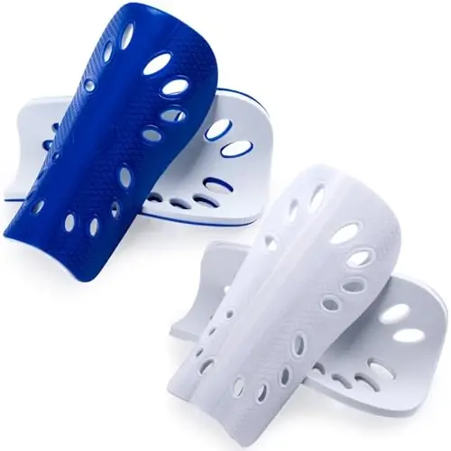 ANCIRS 2 Pair Soccer Shin Guards for Youth, Breathable Shin Guard Sleeves for Football Games, Protective EVA Cushion for Youth Men & Women - ANCIRS