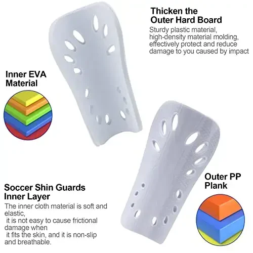 ANCIRS 2 Pair Soccer Shin Guards for Youth, Breathable Shin Guard Sleeves for Football Games, Protective EVA Cushion for Youth Men & Women - 3