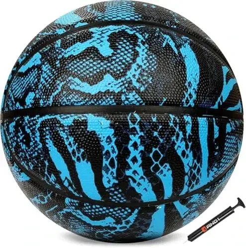 AND1 Chaos Basketball: Official Regulation Size 7 (29.5 inches) Rubber - Deep Channel Construction Streetball, Made for Indoor Outdoor Basketball Game - 2