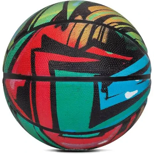 AND1 Chaos Basketball: Official Regulation Size 7 (29.5 inches) Rubber - Deep Channel Construction Streetball, Made for Indoor Outdoor Basketball Games - 5