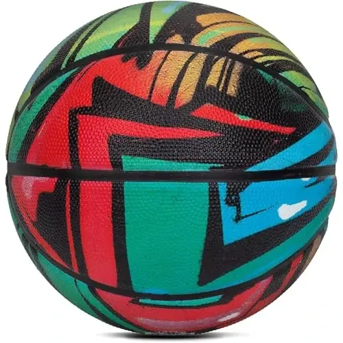 AND1 Chaos Basketball: Official Regulation Size 7 (29.5 inches) Rubber - Deep Channel Construction Streetball, Made for Indoor Outdoor Basketball Games - 5