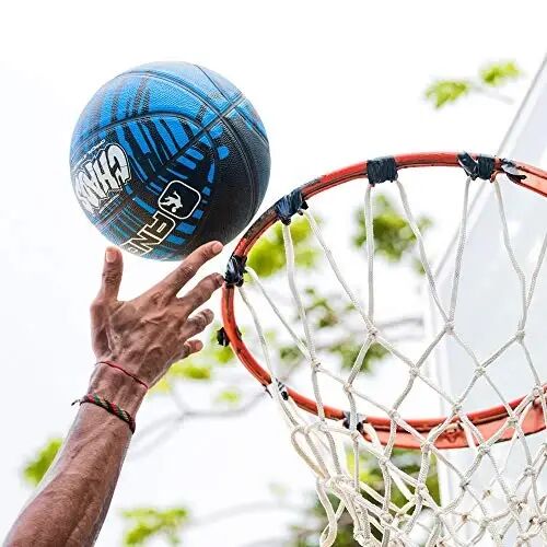 AND1 Rubber Basketball & Pump (Drip Collection)- Official Size 7 (29.5”) Streetball, Made for Indoor and Outdoor Basketball Games (Orange/Black) - 4
