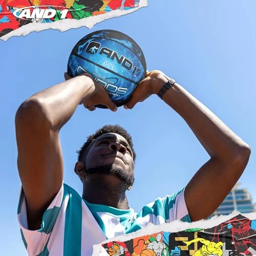 AND1 Chaos Basketbol To'pi: Rasmiy Tartib Hajmi 7 (29,5 dyuym) Rezina - Chuqur Kanal Konstruksiyasi Ko'cha Basketboli, Ichki va Tashqi Basketbol O'yinlari uchun - 5