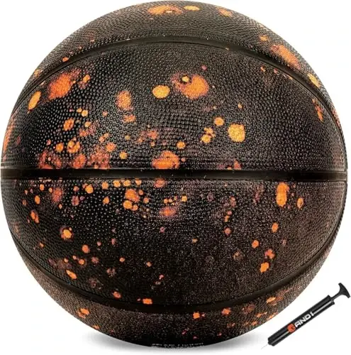 AND1 Chaos Basketbol To'pi: Rasmiy Tartib O'lchami 7 (29.5 dyuym) Rezina - Chuqur Kanal Konstruksiyasi Ko'cha Basketboli, Ichki va Tashqi Basketbol O'yinlari Uchun Mo'ljallangan - 2