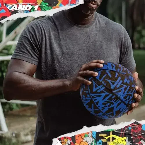 AND1 Chaos Rubber Basketball: Official Regulation Size 7 (29.5 inches) Rubber Basketball - Deep Channel Construction Streetball, Made for Indoor Outdoor - 5