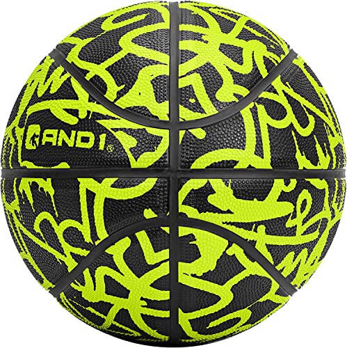 AND1 Fantom Graffiti Rubber Basketball Game Ready, 27.5 Inches, Youth Size 5, Made for Indoor and Outdoor, Sold Deflated (Pump NOT Included), Volt - 2