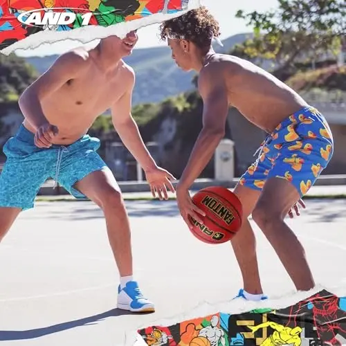 AND1 Fantom rezina basketbol toʻpi: rasmiy 7-oʻlcham (29,5 dyuym) koʻcha toʻpi - chuqur kanal konstruktsiyasi, uy ichida va tashqarisida oʻynash uchun - 4