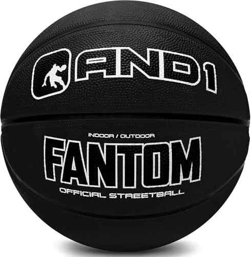 AND1 Fantom Rezina Basketboli: Rasmiy Nizom O'lchami 7 (29,5 dyuym) Rezina Basketboli - Chuqur Kanal Konstruktsiyasi Ko'cha Basketboli, Yopiq va Ochik Basketbol O'yinlari Uchun Mo'ljallangan 