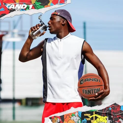 AND1 Fantom Rubber Basketball: Official Regulation Size 7 (29.5 inches) Rubber Basketball - Deep Channel Construction Streetball, Made for Indoor Outdoor Basketball Games - 3