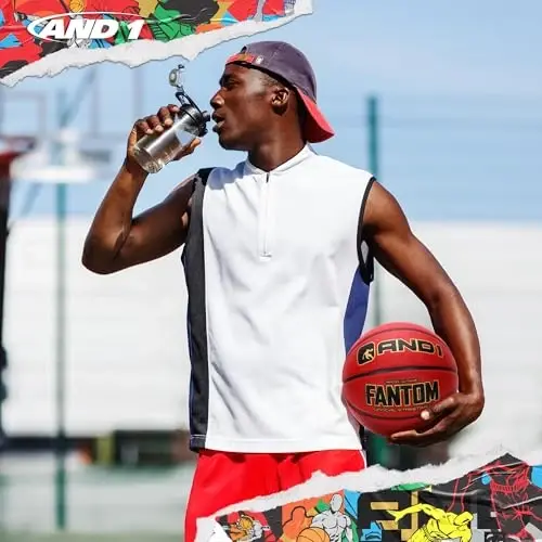 AND1 Fantom Rubber Basketball: Official Regulation Size 7 (29.5 inches) Streetball - Deep Channel Construction, Made for Indoor Outdoor - 3