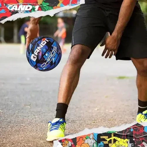 AND1 Chaos Basketball: Official Regulation Size 7 (29.5 inches) Rubber - Deep Channel Construction Streetball, Made for Indoor Outdoor Basketball Game - 3