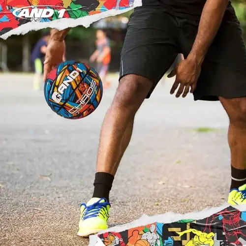 AND1 Chaos Basketball: Official Regulation Size 7 (29.5 inches) Rubber - Deep Channel Construction Streetball, Made for Indoor Outdoor Basketball Game - 3