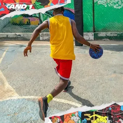 AND1 Street Ink Rubber Basketball: Official Regulation Size 7 (29.5 inches) Rubber Basketball - Deep Channel Construction Streetball, Made for Indoor Outdoor - 3