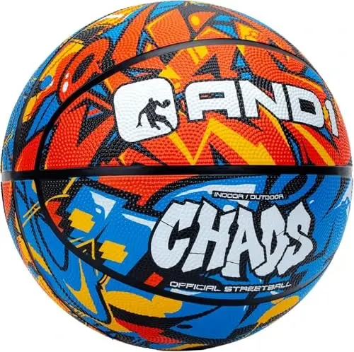 AND1 Rubber Basketball, Official Regulation Size 7(29.5