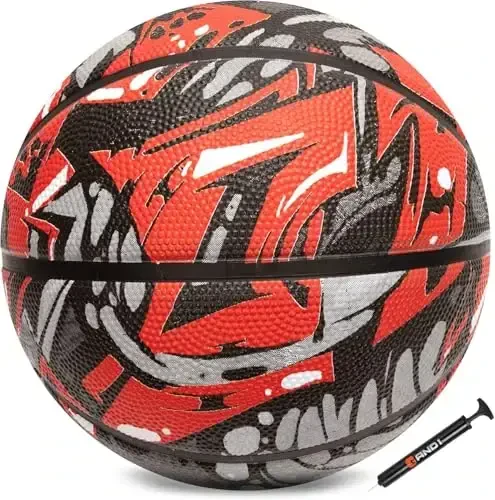 AND1 Supreme Grip Official Regulation Size 7 (29.5 inches) Rubber Basketball - Deep Channel Construction Streetball, Made for Indoor Outdoor Games - 2