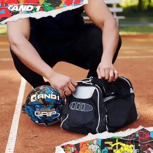 AND1 Supreme Grip Official Regulation Size 7 (29.5 inches) Rubber Basketball - Deep Channel Construction Streetball, Made for Indoor Outdoor Games - 7