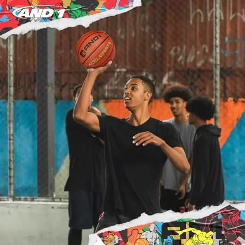 AND1 Xcelerate Rubber Basketball: Official Regulation Size 7 (29.5”) Streetball, Made for Indoor/Outdoor Games - 5