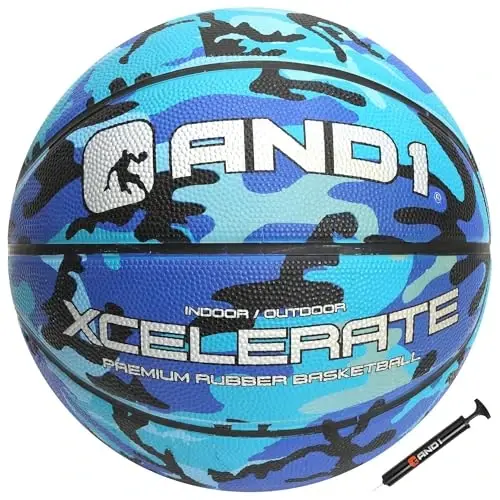 AND1 Xcelerate Rubber Basketball: Official Regulation Size 7 (29.5”) Streetball, Made for Indoor/Outdoor Games - 1